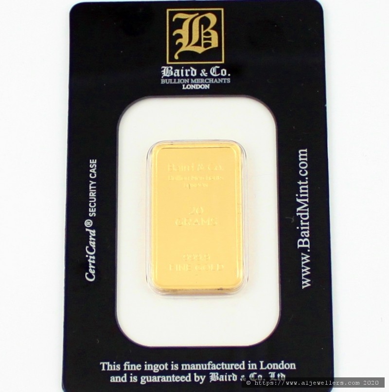 999.9 20g Baird & Co Gold Bar