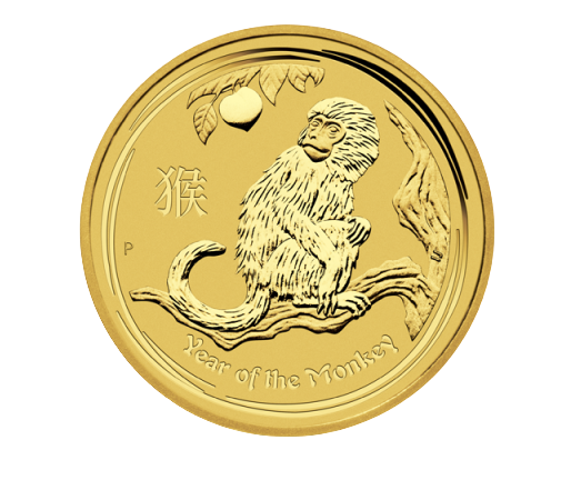 1/4 oz fine gold Lunar II Monkey
