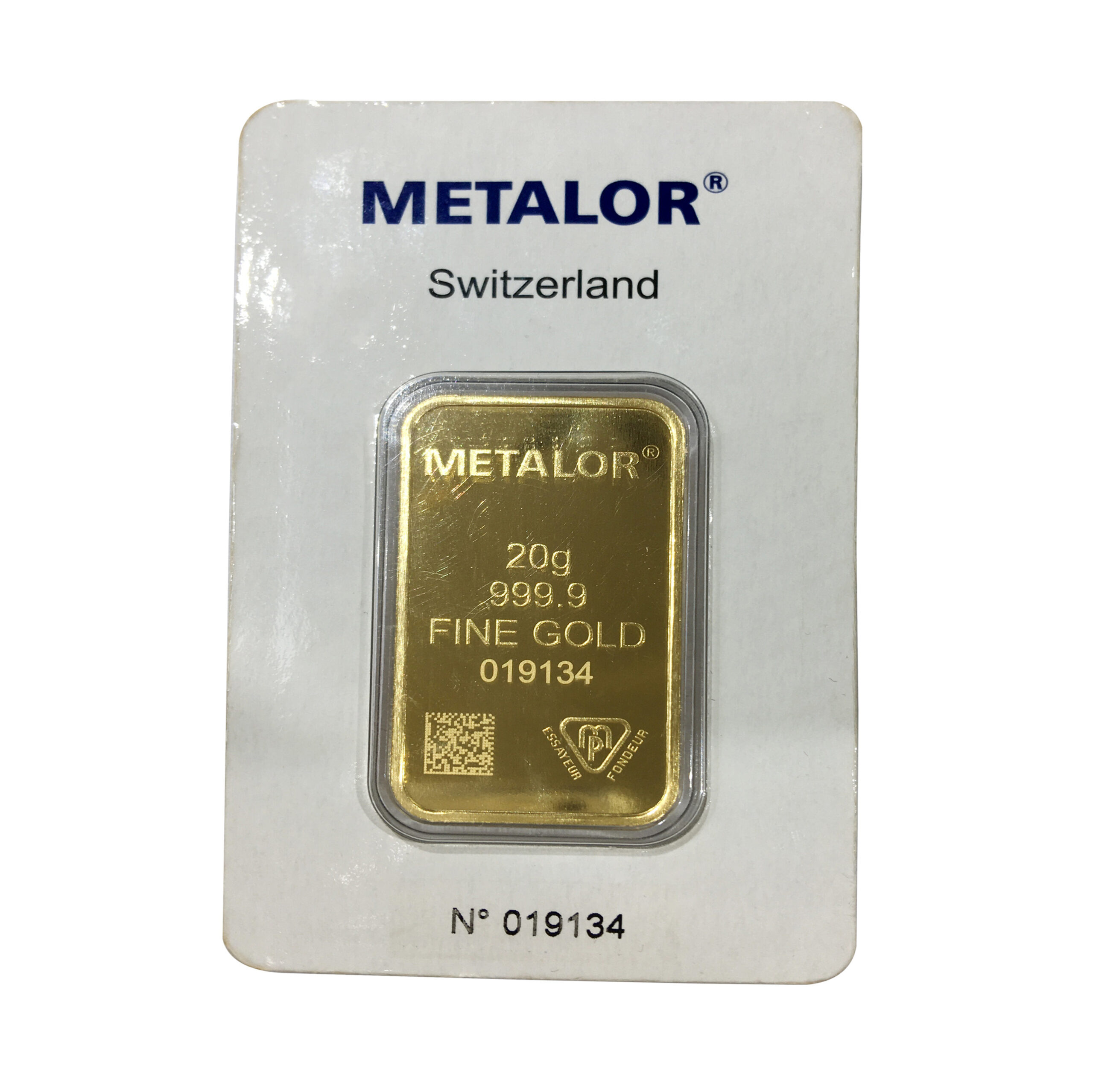 20g Metalor 999.9 Fine Gold Bar