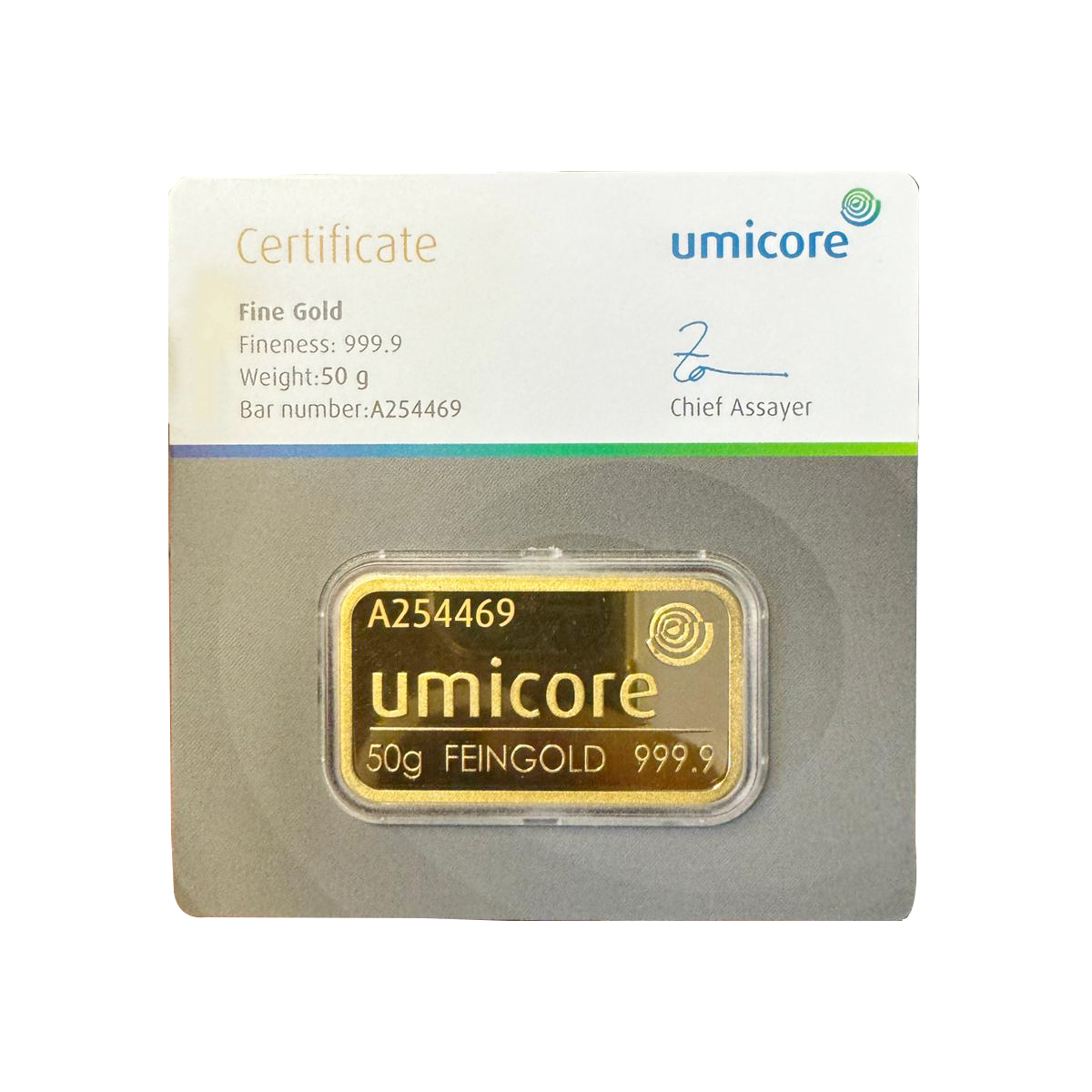 50g Gold Bar Umicore