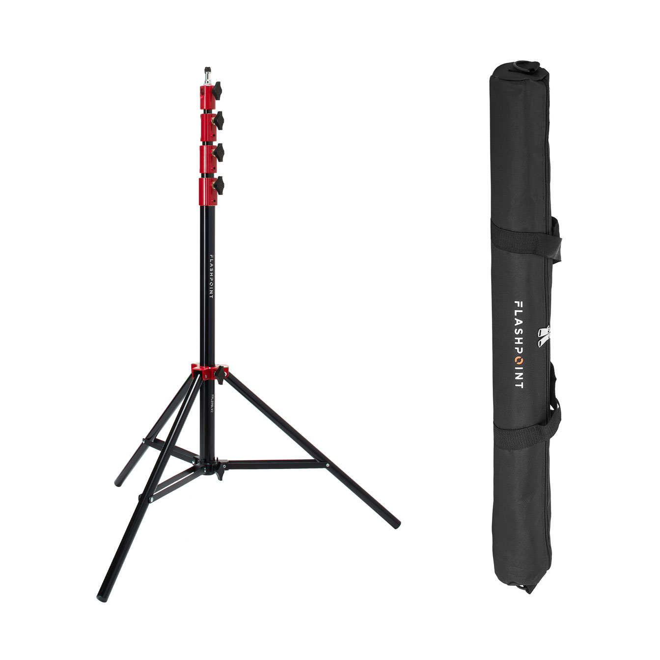Used Flashpoint Pro Air-Cushioned Heavy-Duty Light Stand (Red, 9.5′)