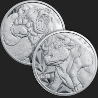 1 oz Bull & Bear Silver Round