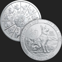 1 oz Year of the Dog Silver Round