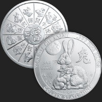 1 oz Year of the Rabbit Silver Round