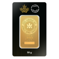 50 Gram Royal Canadian Mint (RCM) Gold Bar (in Assay)