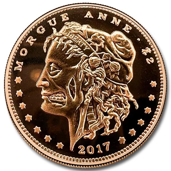 Zombucks Morgue Anne 1 oz Copper Round
