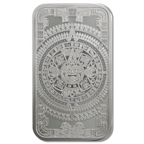 Aztec Calendar 5 oz Silver Bar (New)
