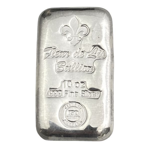 Fleur de Lis 10 oz Silver Bar