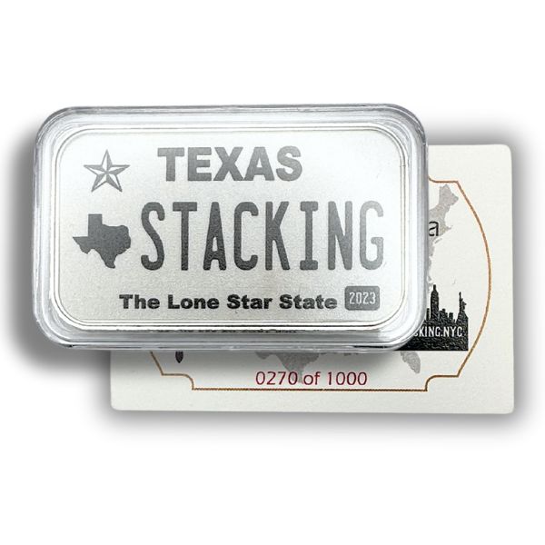 Texas Stacking Across America 1 oz Silver Bar