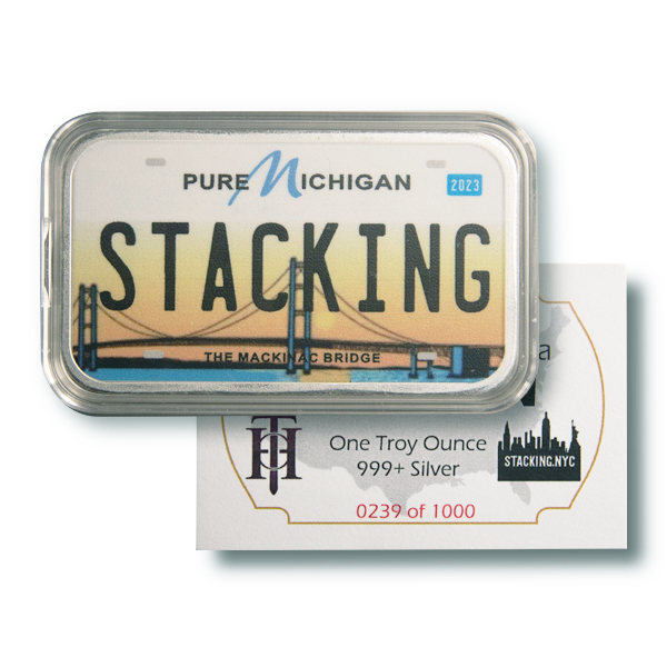 Michigan Stacking Across America 1 oz Silver Bar