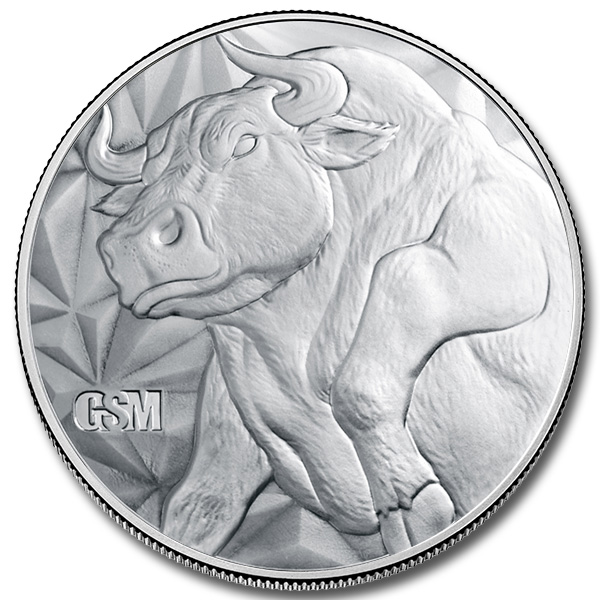 GSM Bull & Bear 5 oz Silver Round (New)