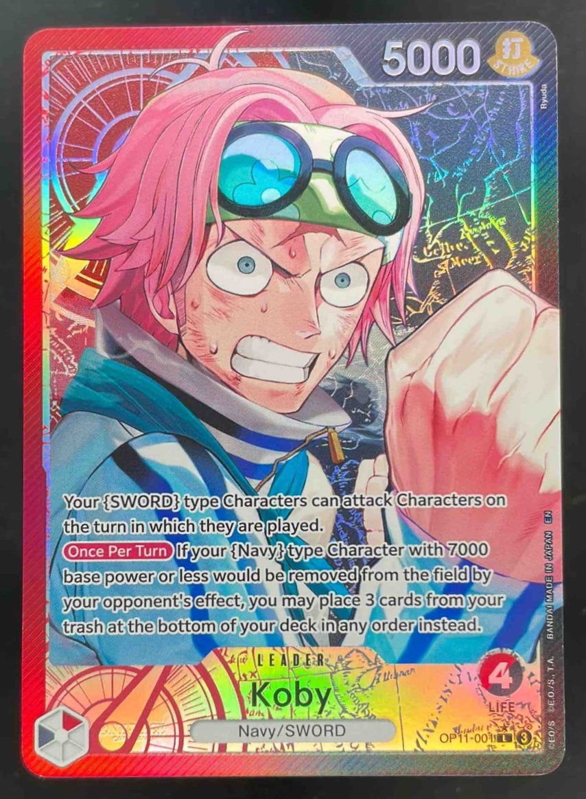 2025 One Piece A Fist of Divine Speed Leader #OP11-001 Koby Alternative Art