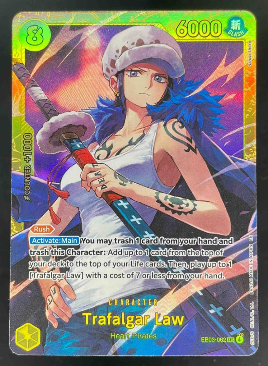2026 One Piece Heroines Edition Secret Rare #EB03-062 Trafalgar Law