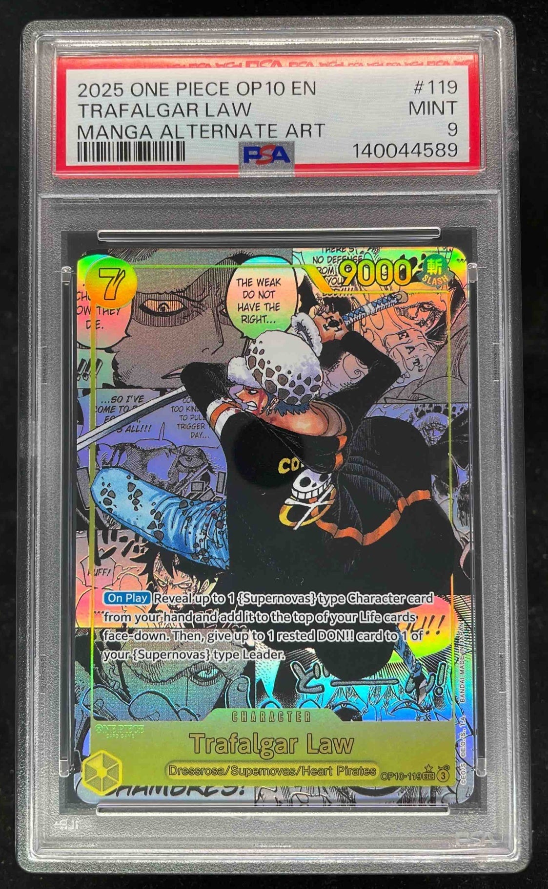 2025 One Piece OP10 EN Manga Alternate Art #119 Trafalgar Law PSA 9