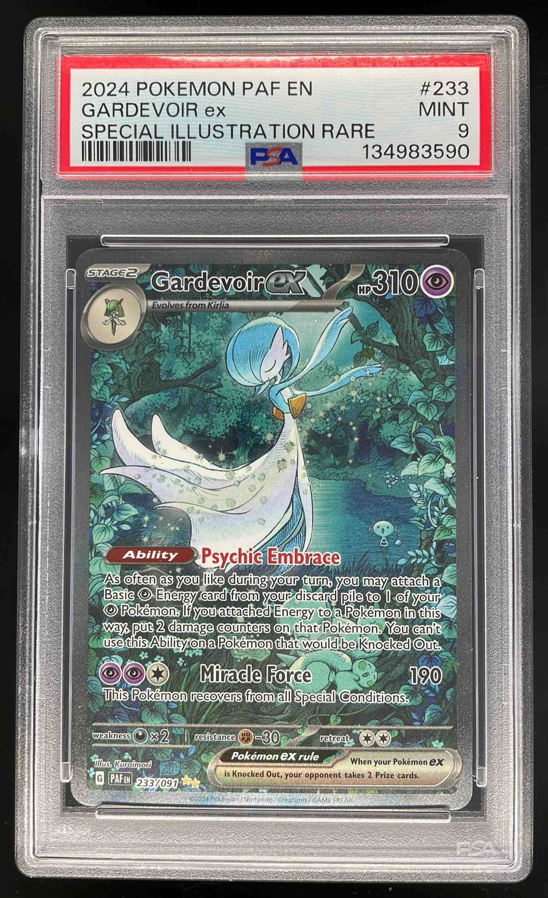2024 Pokemon Paldean Fates #233/091 Gardevoir ex PSA 9