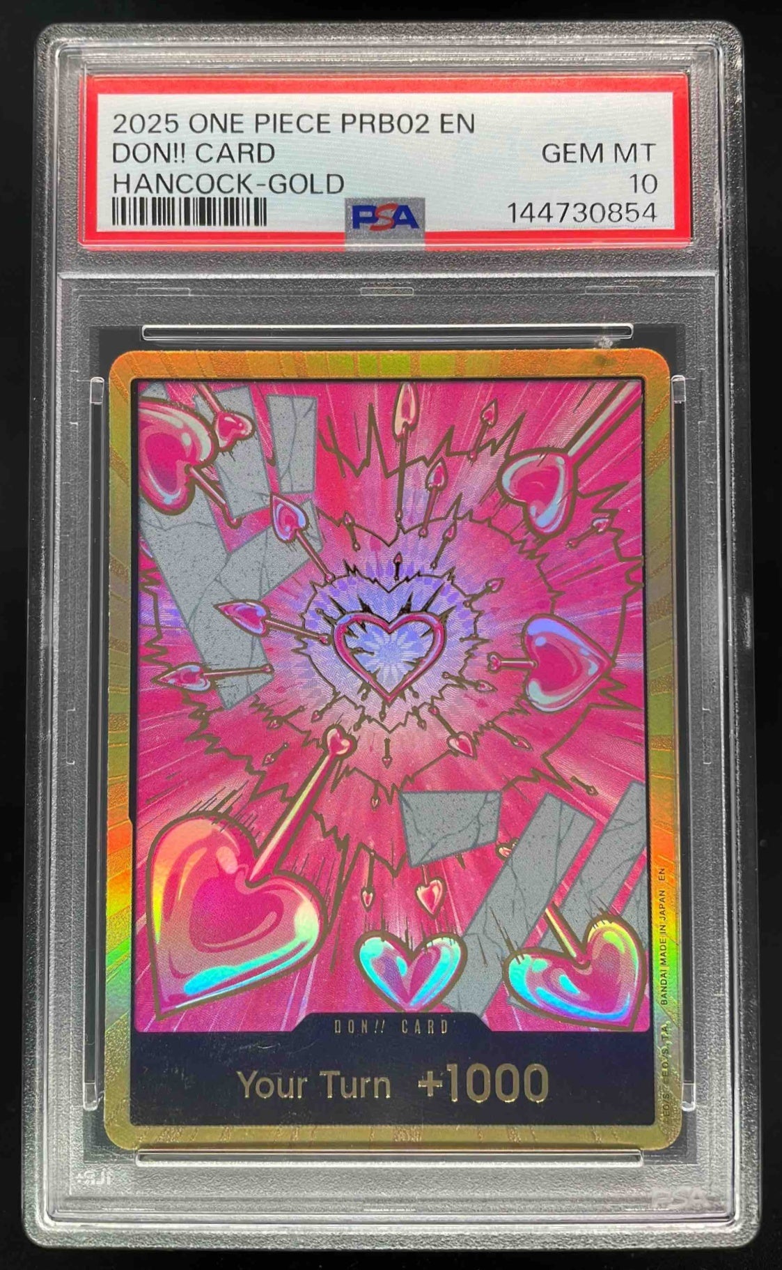 2025 One Piece PRB02 EN Don!! Card Hancock Gold PSA 10