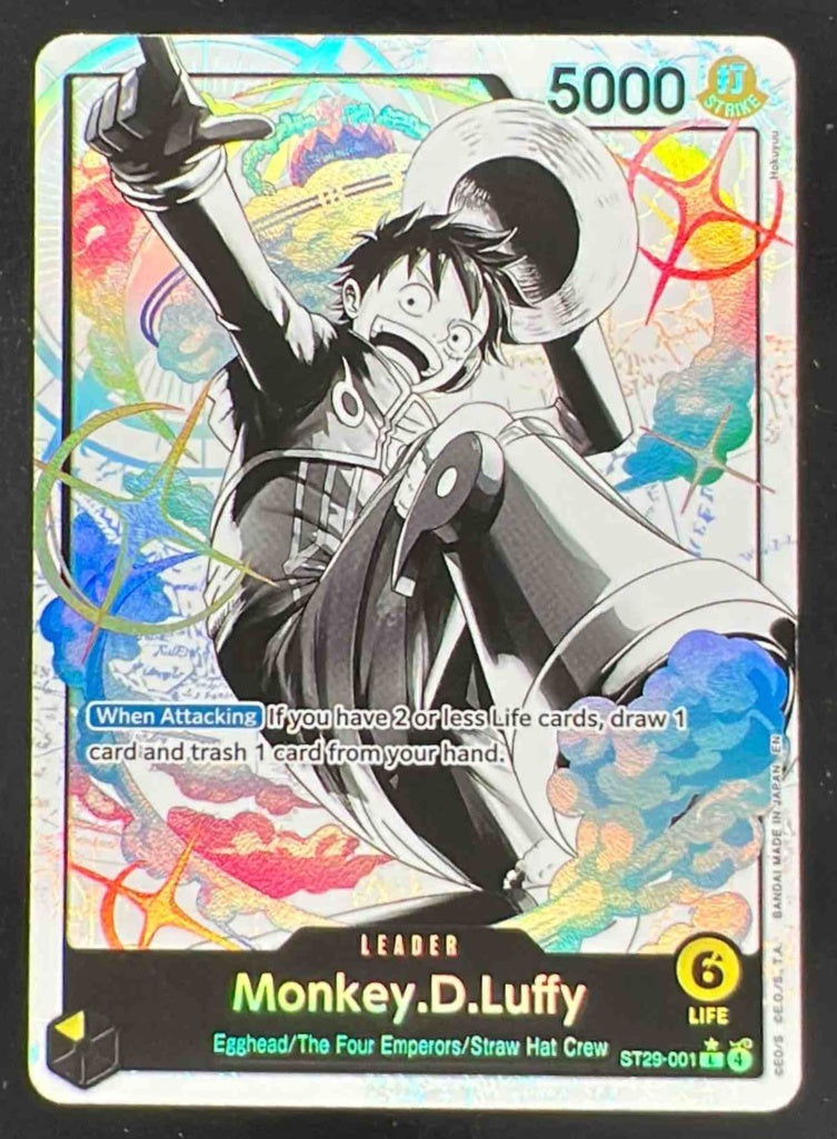 One Piece Monkey D Luffy Black White Alternate Art ST29 001