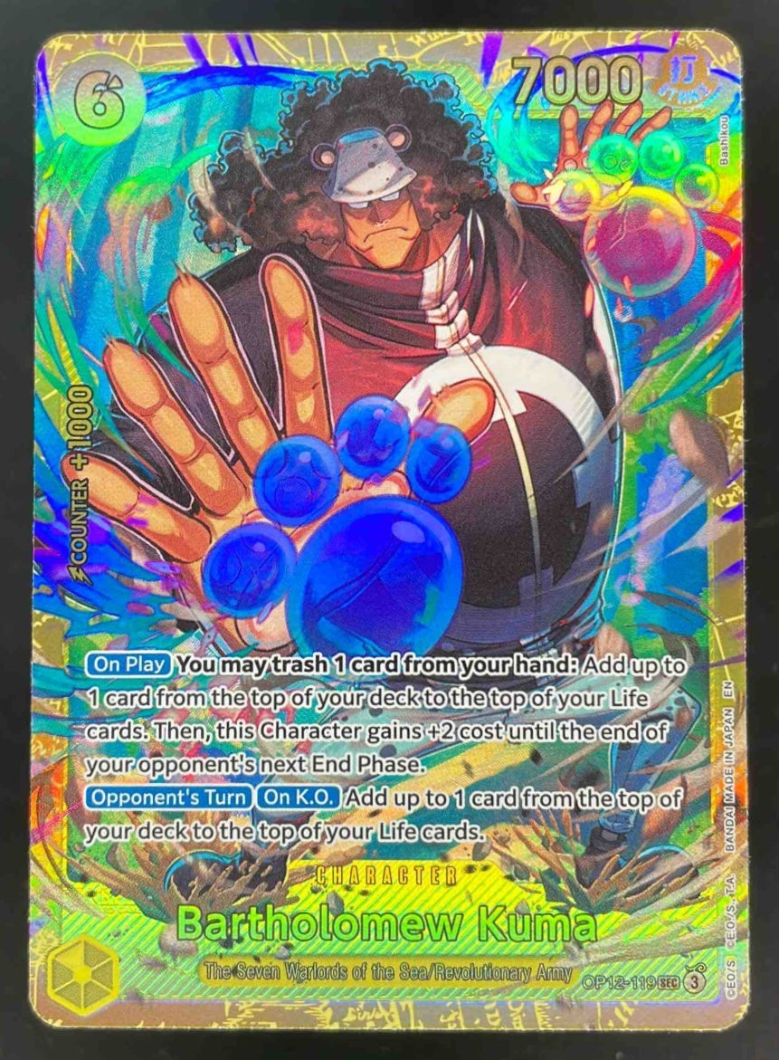 2025 One Piece Legacy of the Master #OP12-119 Bartholomew Kuma Secret Rare