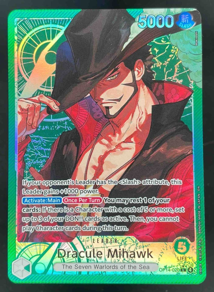 2026 One Piece Azure Sea's Seven Leader #OP14-020 Dracule Mihawk