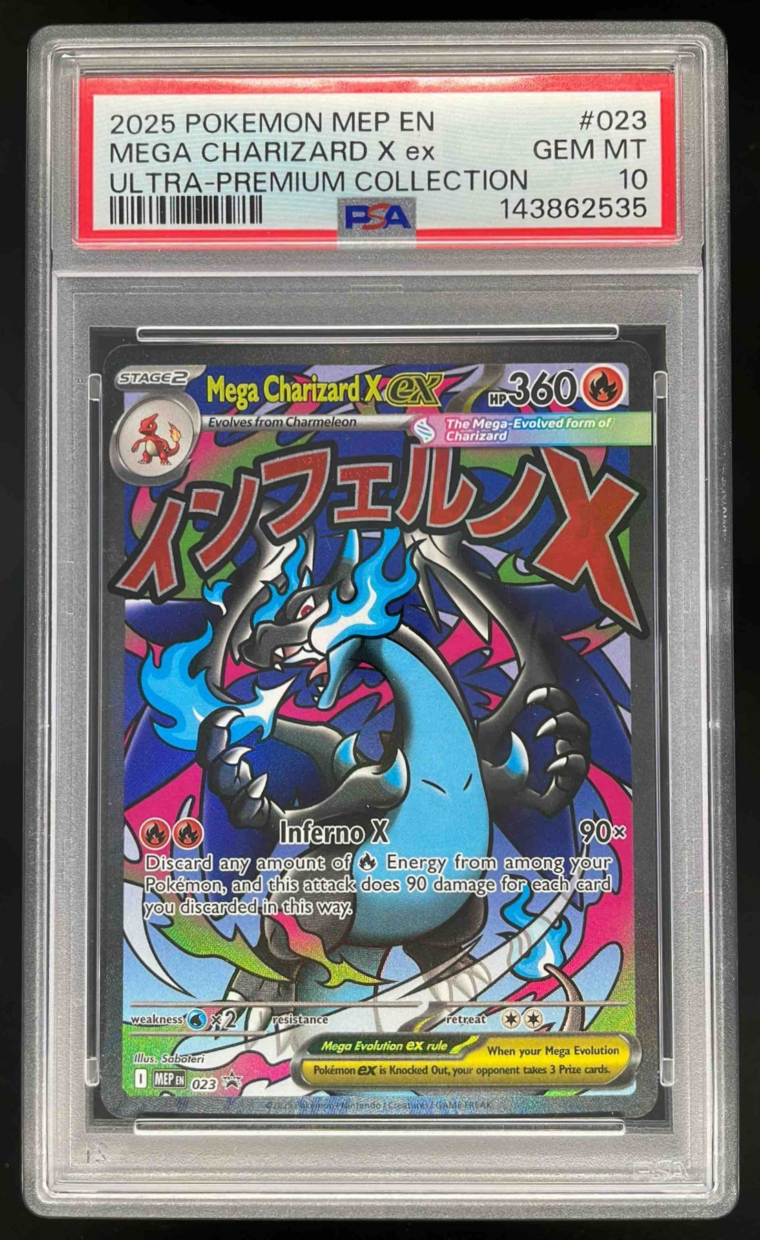 2025 Pokemon MEP Black Star Promos #023 Mega Charizard X ex PSA 10