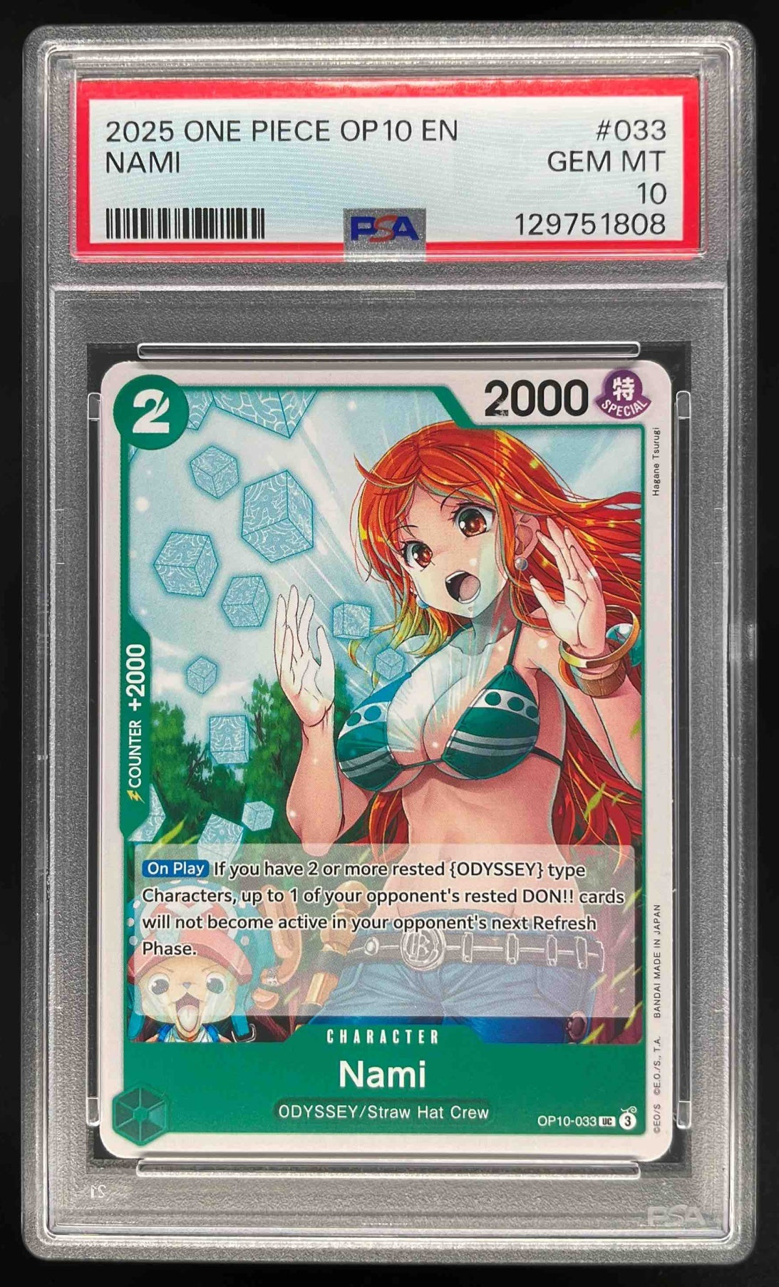 2025 One Piece OP10 EN #033 Nami PSA 10