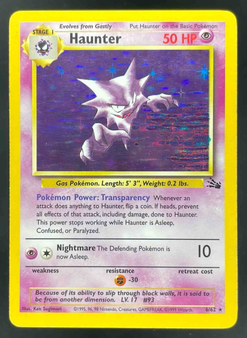 1999 Pokemon Fossil #6/62 Haunter