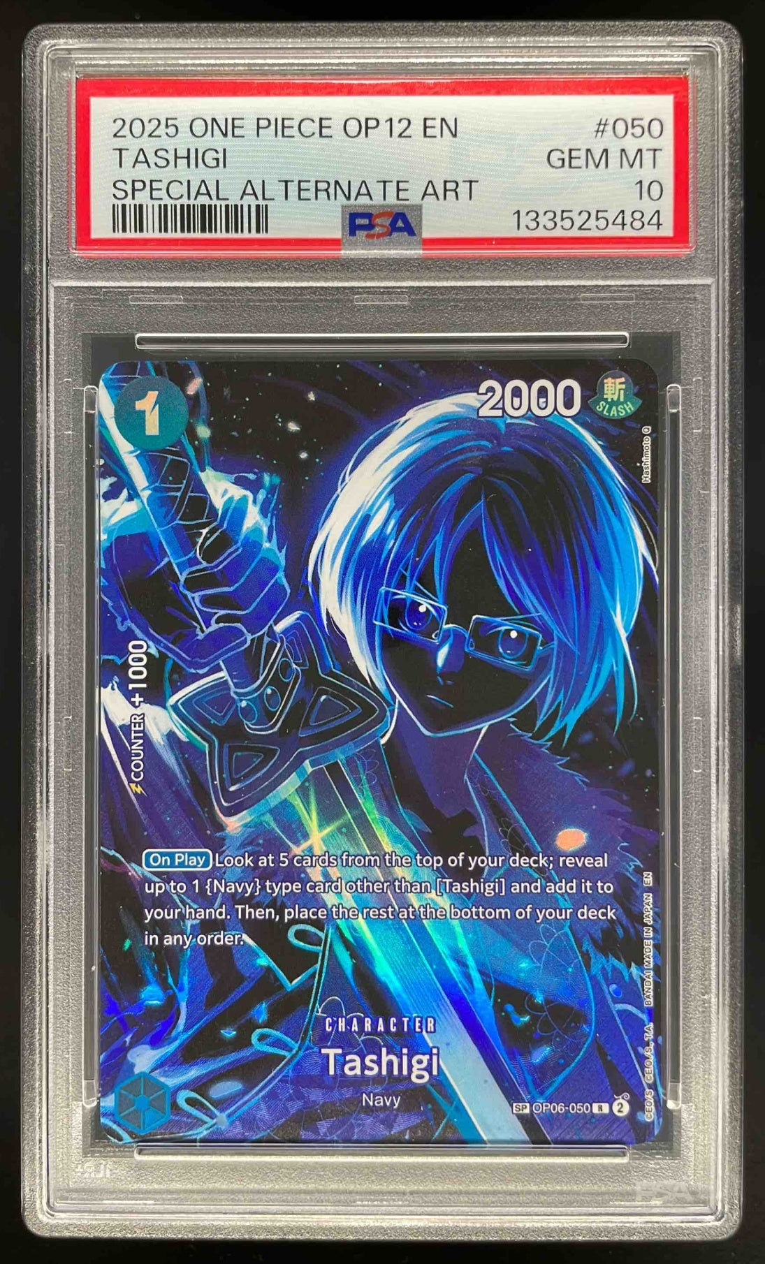 2025 One Piece OP12 EN #050 Tashigi Special Alternate Art PSA 10