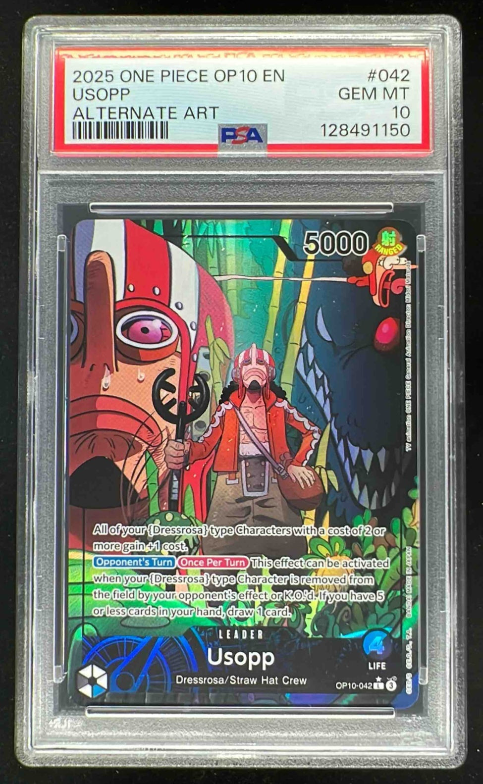 2025 One Piece OP10 EN #042 Usopp Alternate Art PSA 10