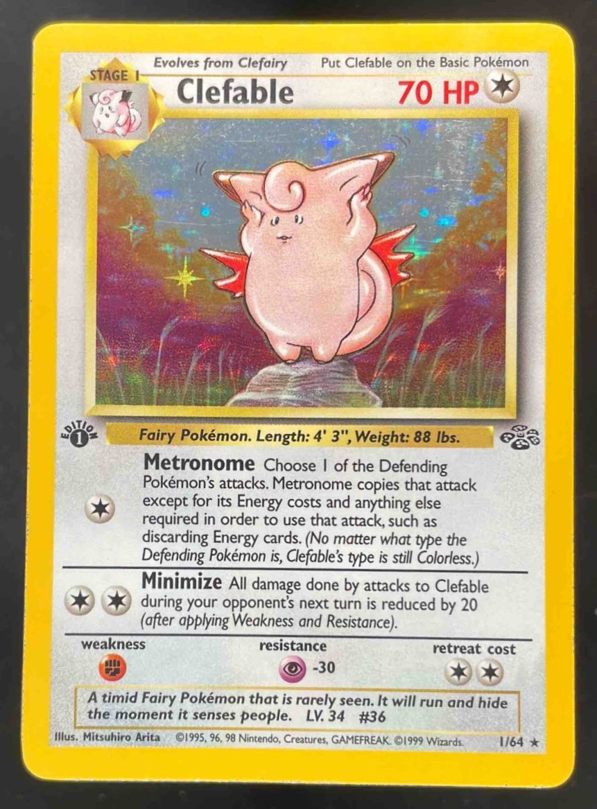 1999 Pokemon Jungle 1st Edition #1/64 Clefable
