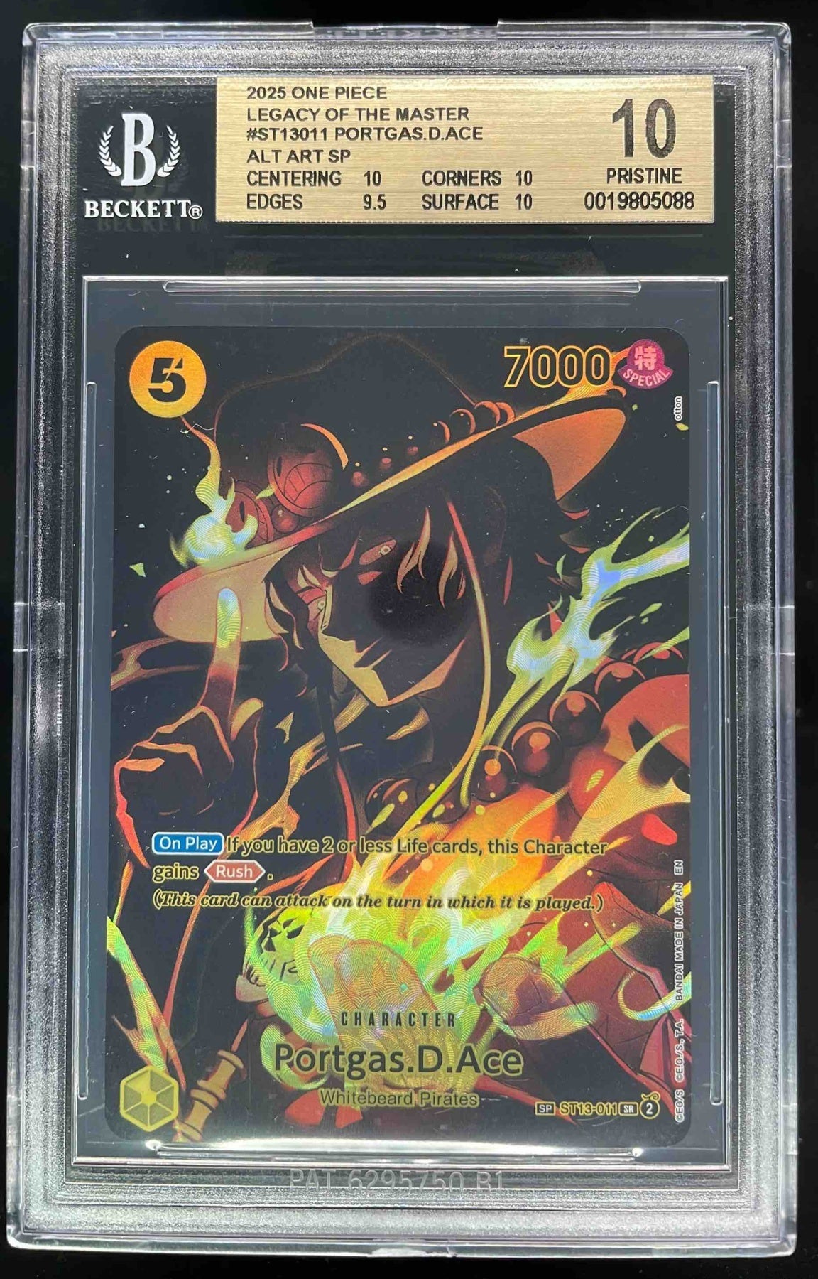 2025 One Piece Legacy of the Master Portgas D Ace Alternate Art BGS 10