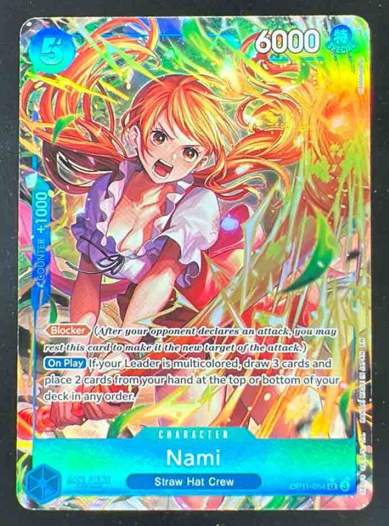 One Piece Nami 054 Alternate Art - A Fist of Divine Speed OP11