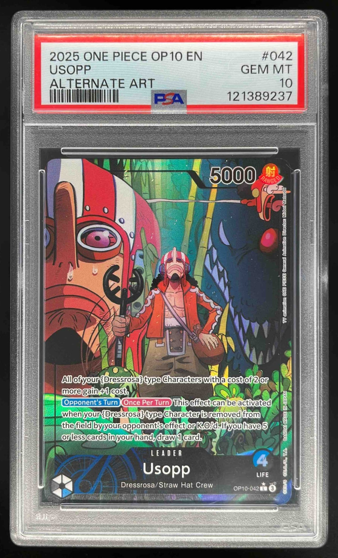 2025 One Piece OP10 EN #042 Usopp Alternate Art PSA 10