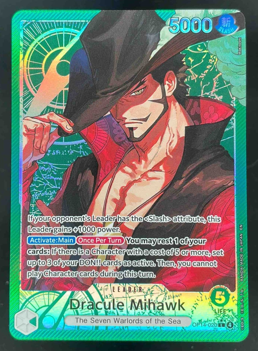 2026 One Piece Azure Sea's Seven Leader #OP14-020 Dracule Mihawk