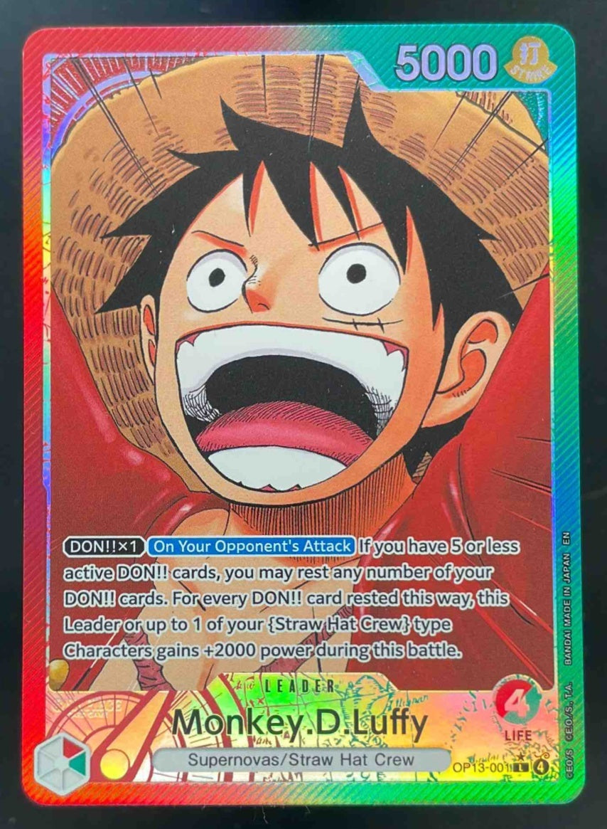 2025 One Piece Carrying On His Will Leader #OP13-001 Monkey D. Luffy