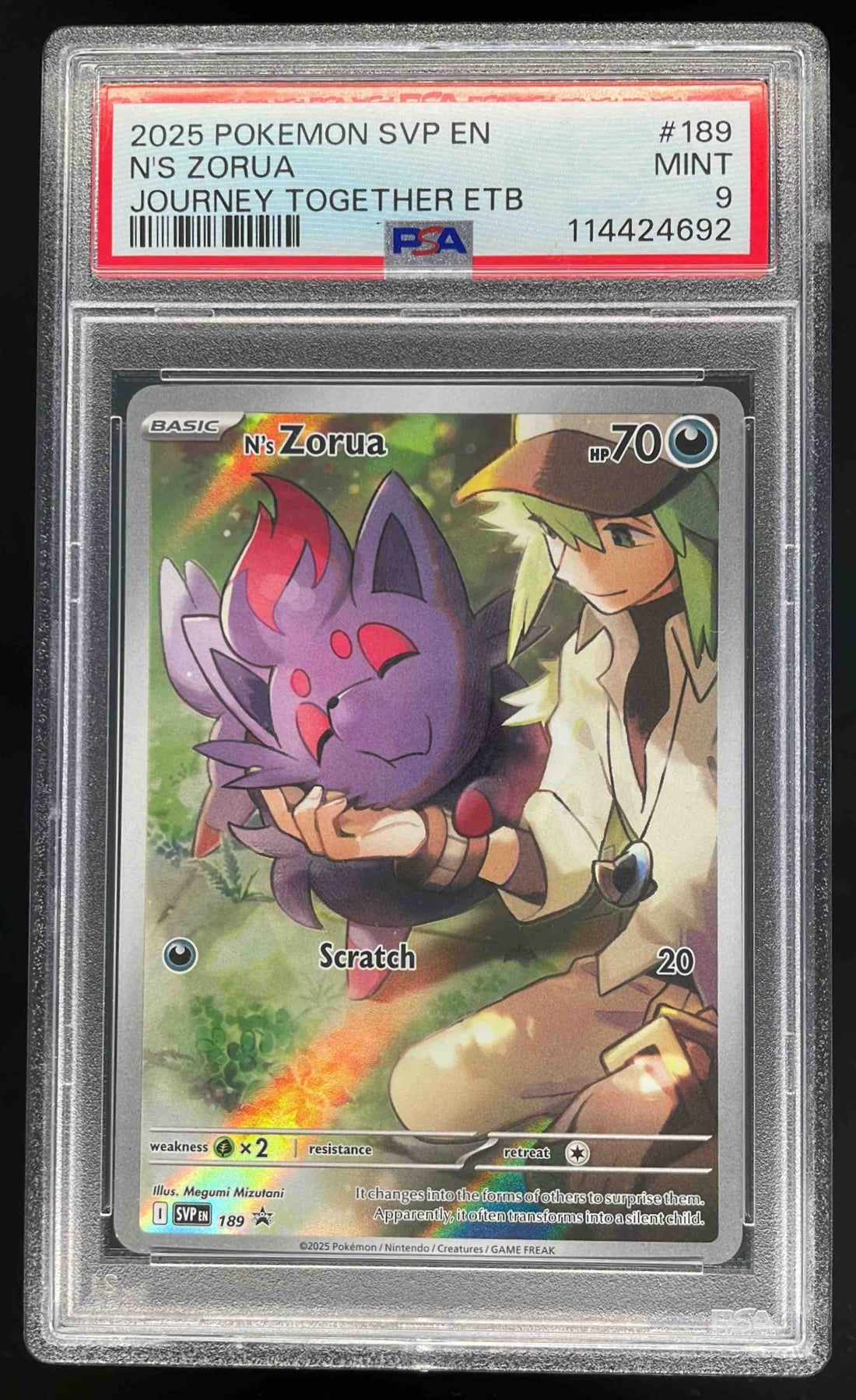 2025 Pokemon SV Black Star Promos Promos #189 N's Zorua PSA 9