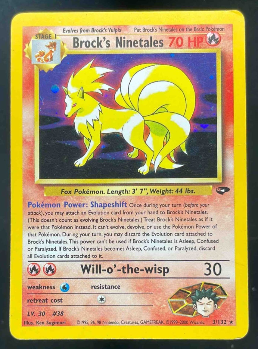 2000 Pokemon Gym Challenge #3/132 Brock's Ninetales Holo