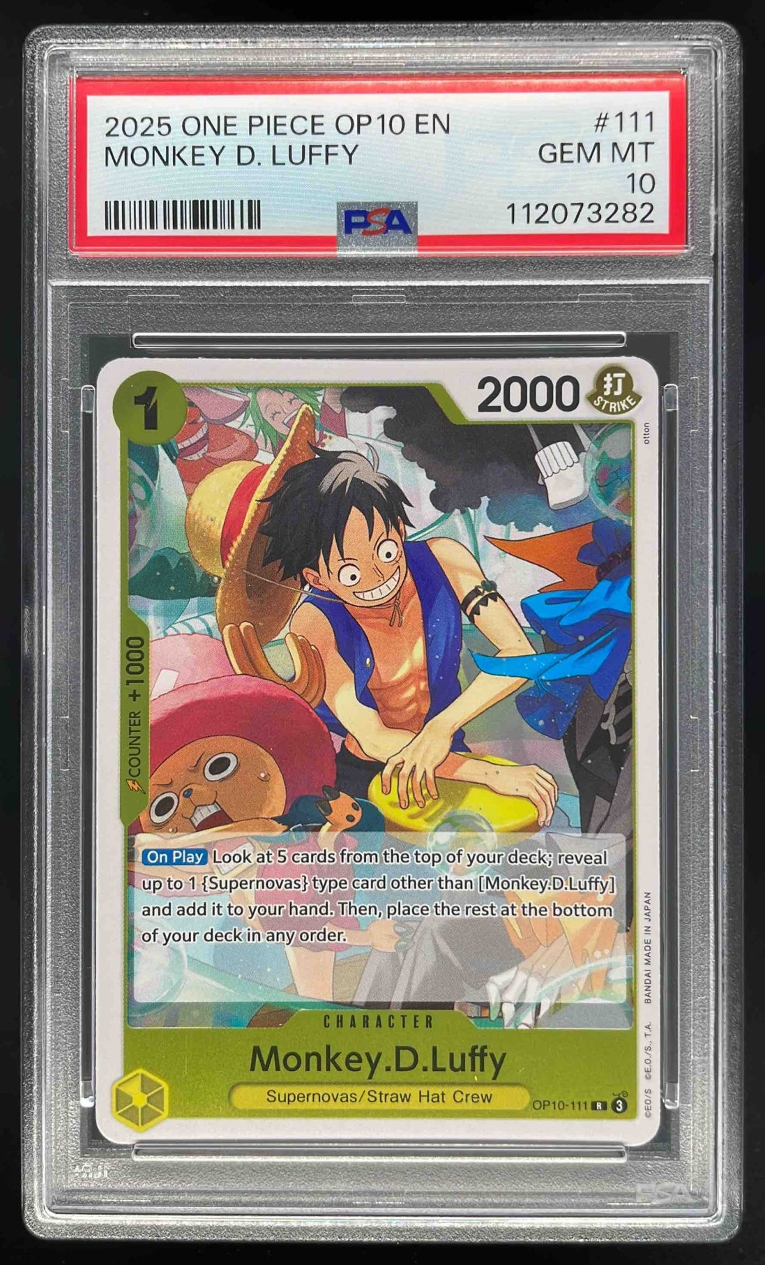 2025 One Piece OP10 EN #111 Monkey D Luffy PSA 10
