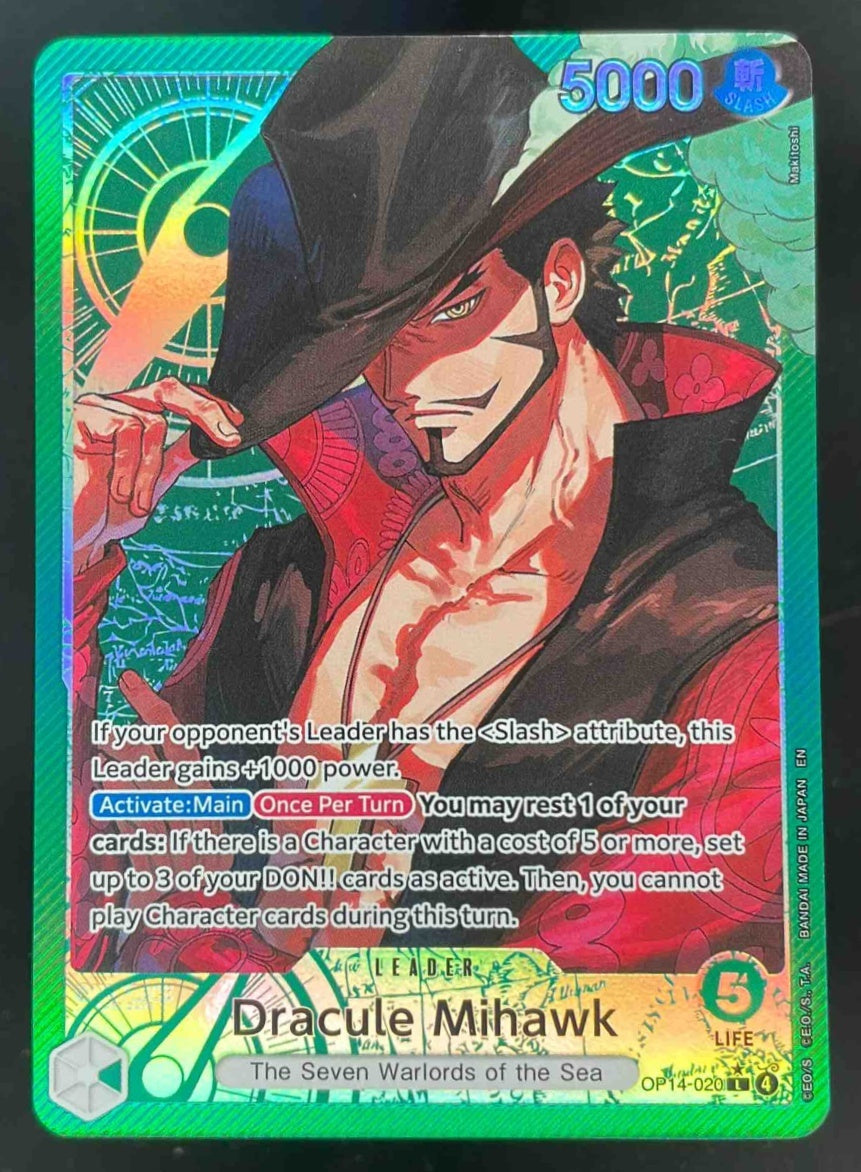 2026 One Piece Azure Sea's Seven Leader #OP14-020 Dracule Mihawk