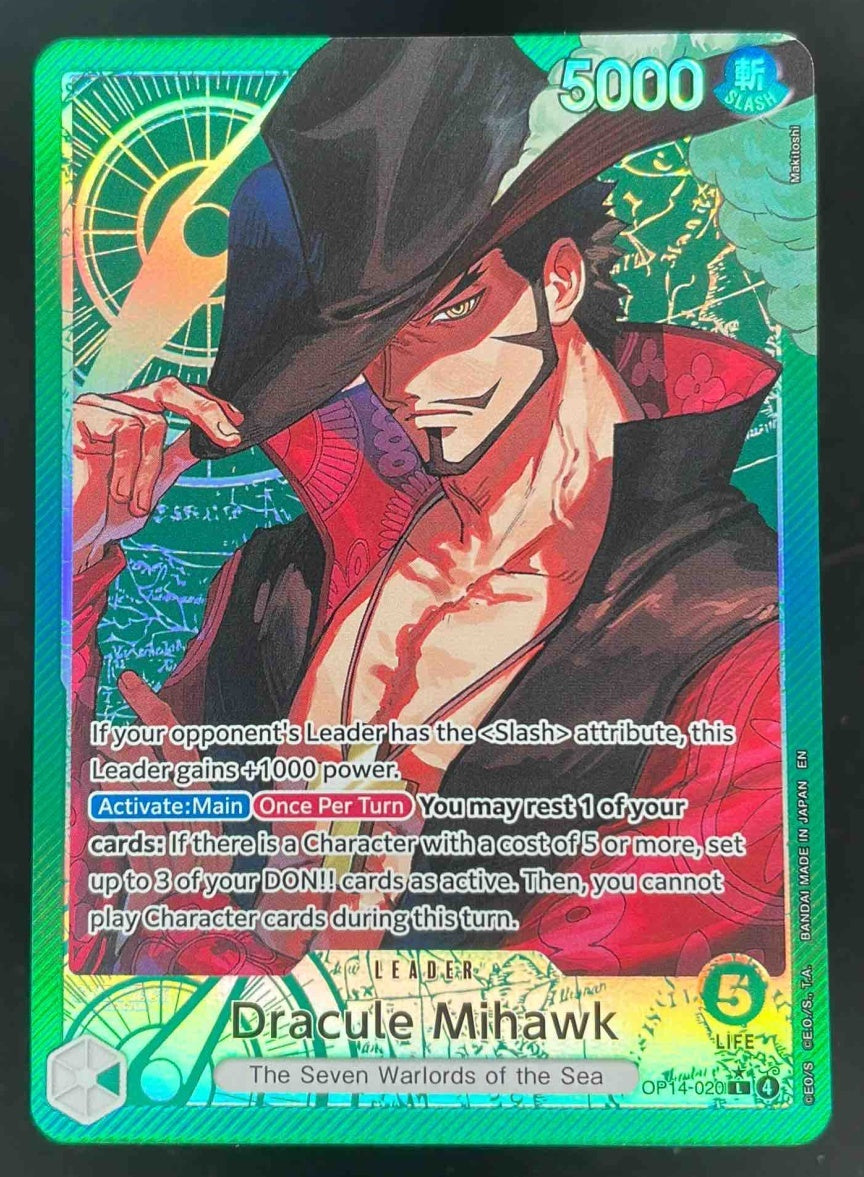 2026 One Piece Azure Sea's Seven Leader #OP14-020 Dracule Mihawk