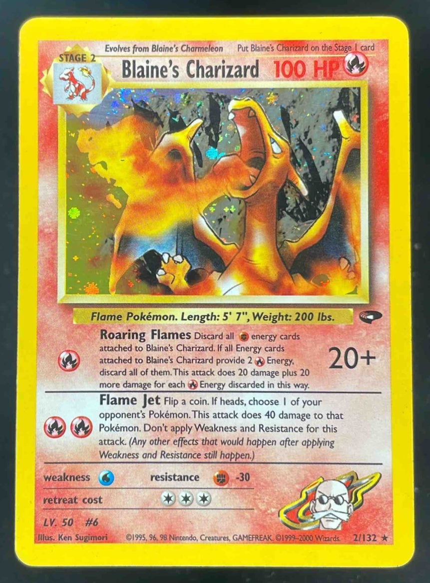 2000 Pokemon Gym Challenge #2/132 Blaine's Charizard Holo