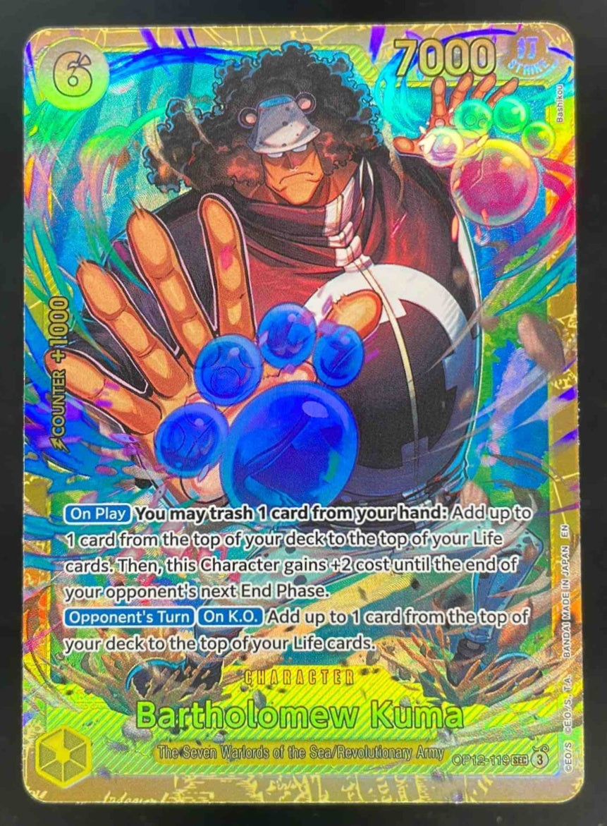 2025 One Piece Legacy of the Master #OP12-119 Bartholomew Kuma Secret Rare