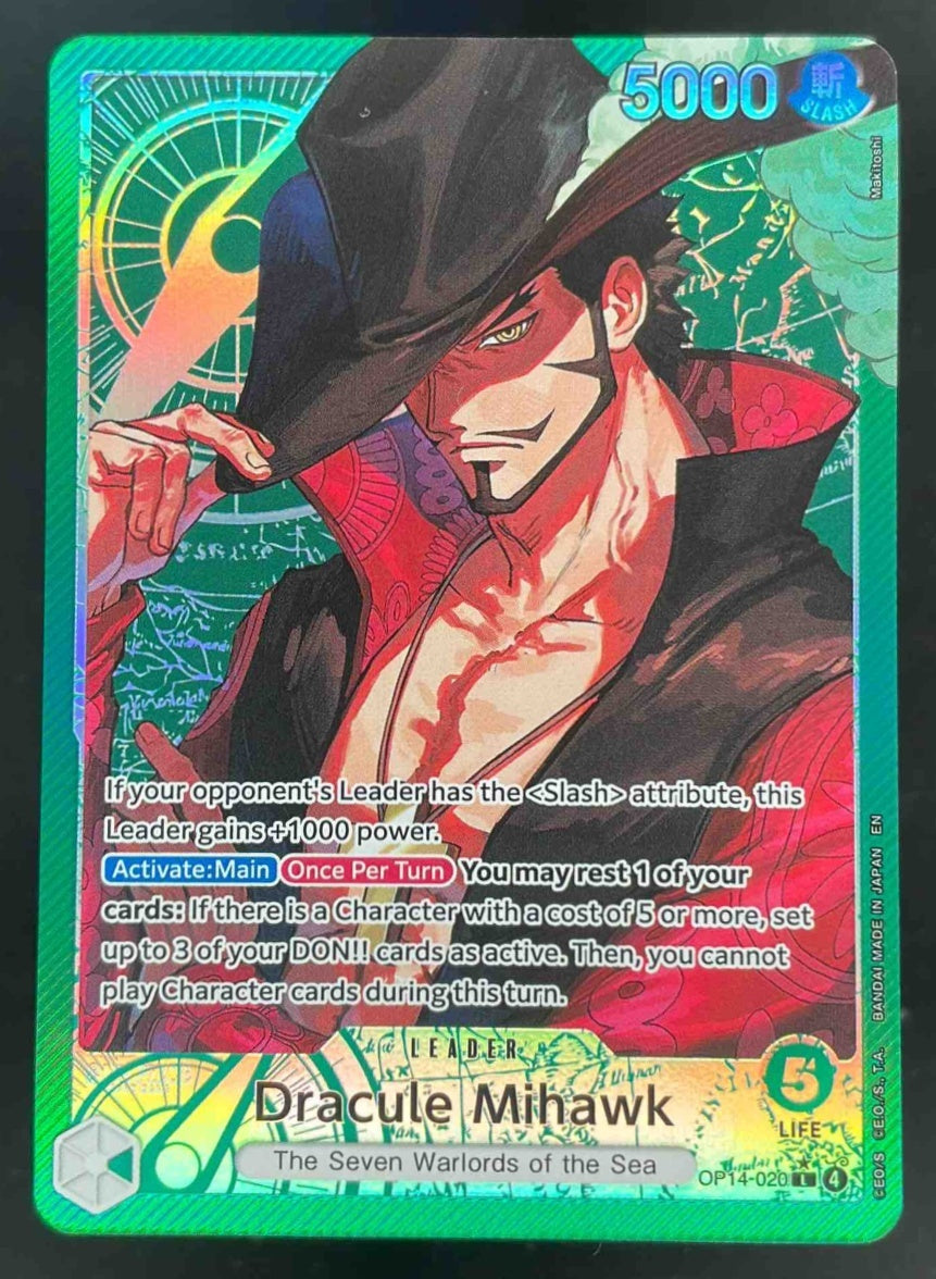 2026 One Piece Azure Sea's Seven Leader #OP14-020 Dracule Mihawk