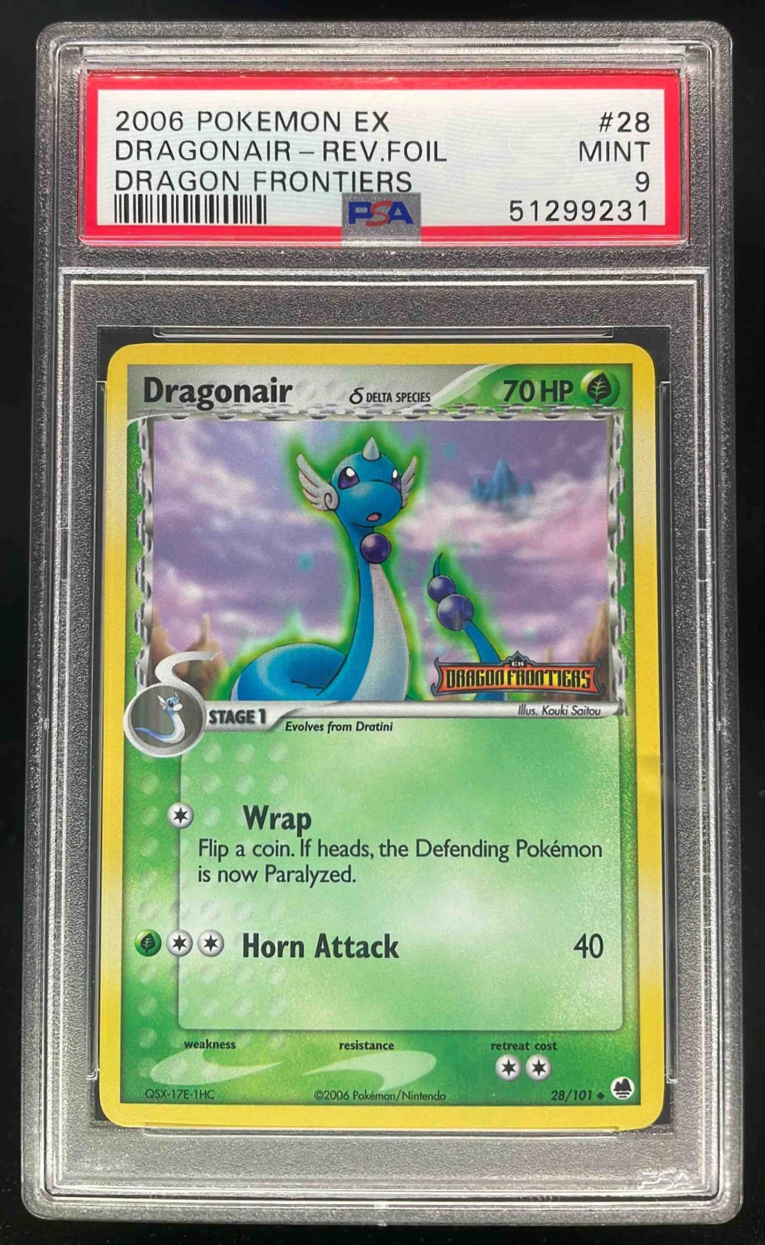 2006 Pokemon EX Dragon Frontiers Reverse Holos #28/101 Dragonair Delta PSA 9
