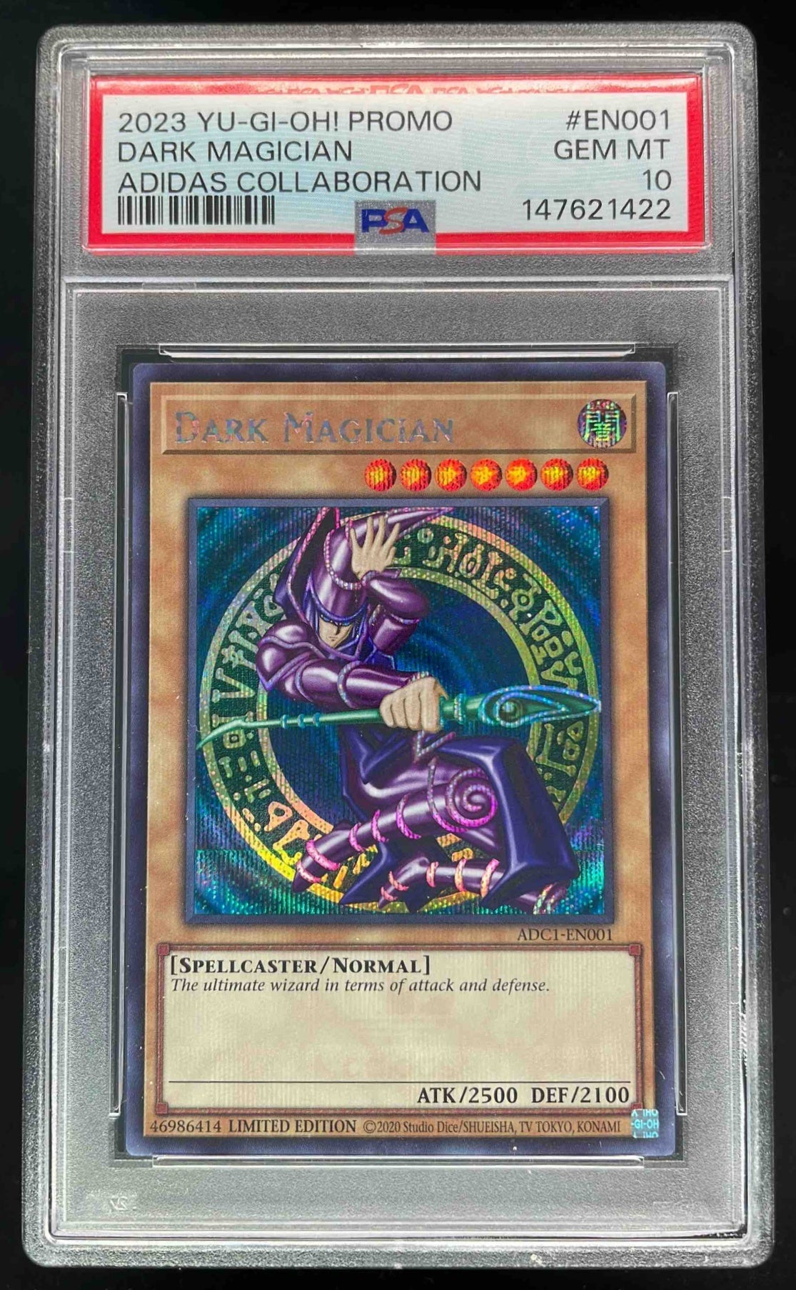 2023 Yu-Gi-Oh! Promo Adidas Collaboration #EN001 Dark Magician PSA 10