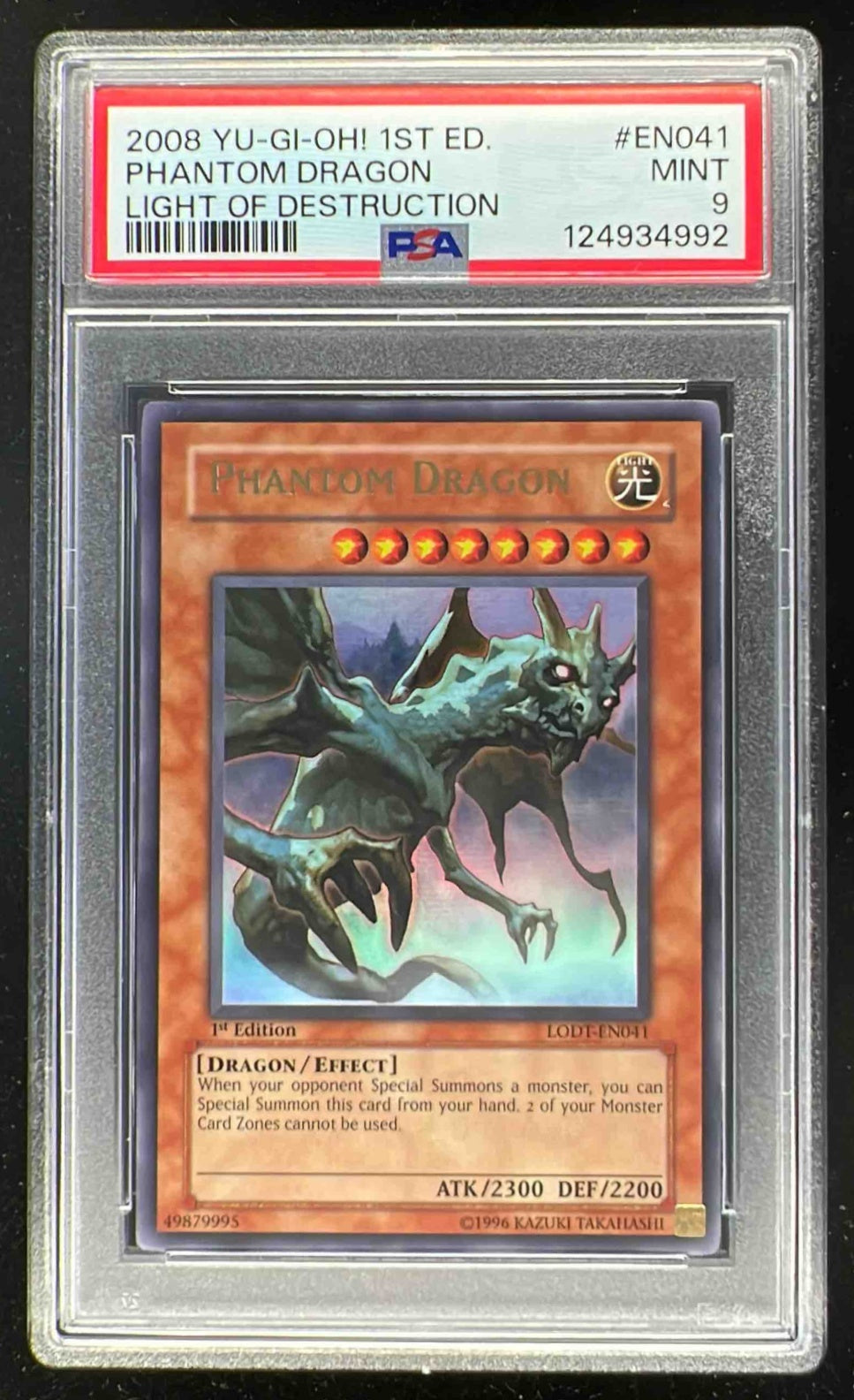 2008 Yu-Gi-Oh! 1st Edition Light of Destruction #EN041 Phantom Dragon PSA 9