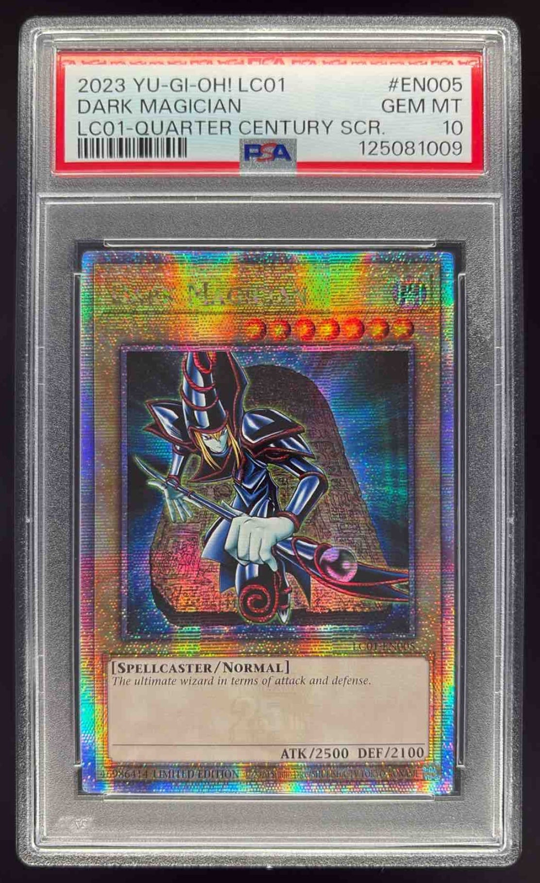 2023 Yu-Gi-Oh LC01 Quarter Century Secret #EN005 Dark Magician PSA 10