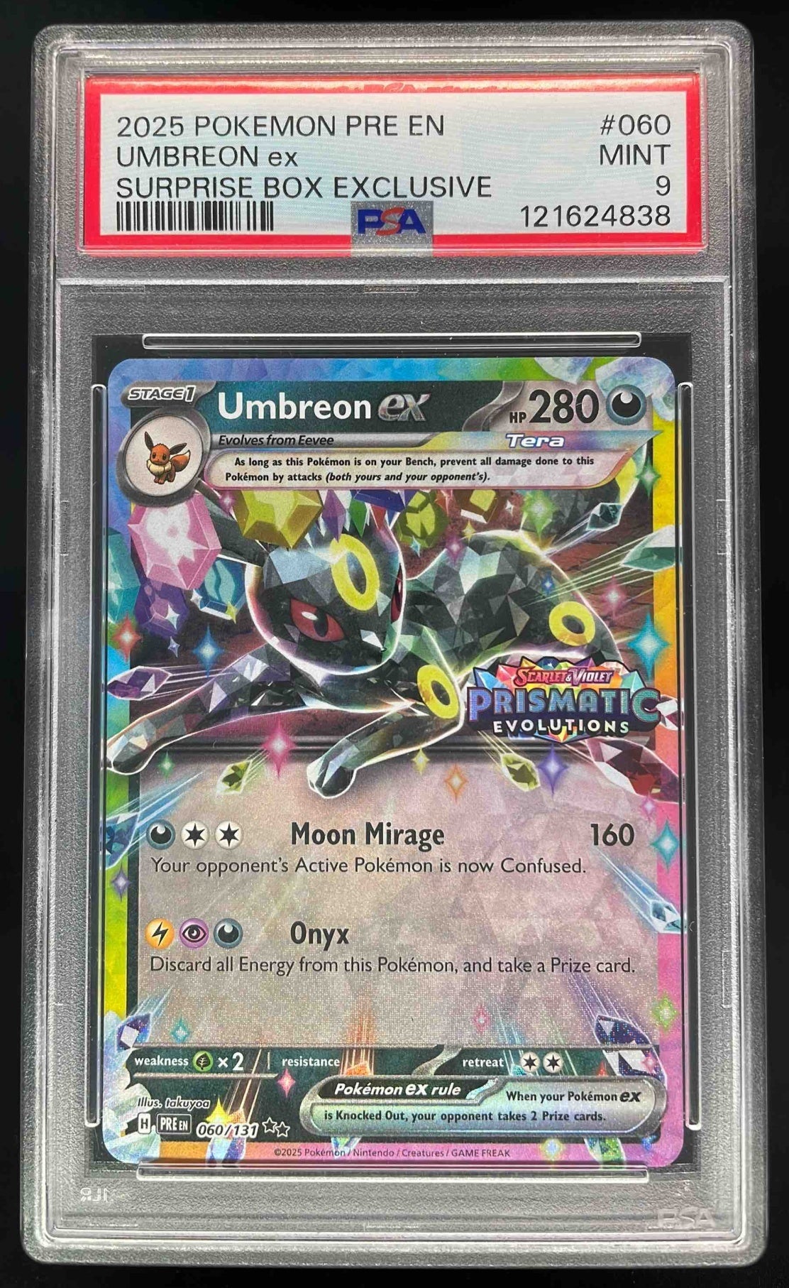 2025 Pokemon Prismatic Evolutions Promos #060/131 Umbreon ex PSA 9