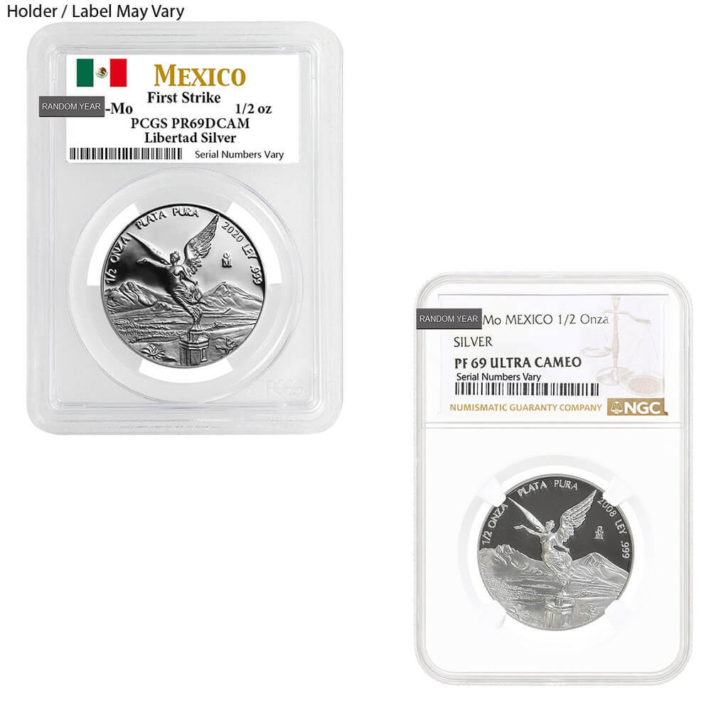 1/2 oz Proof Mexican Silver Libertad Coin NGC/PCGS PF 69 (Random Year)