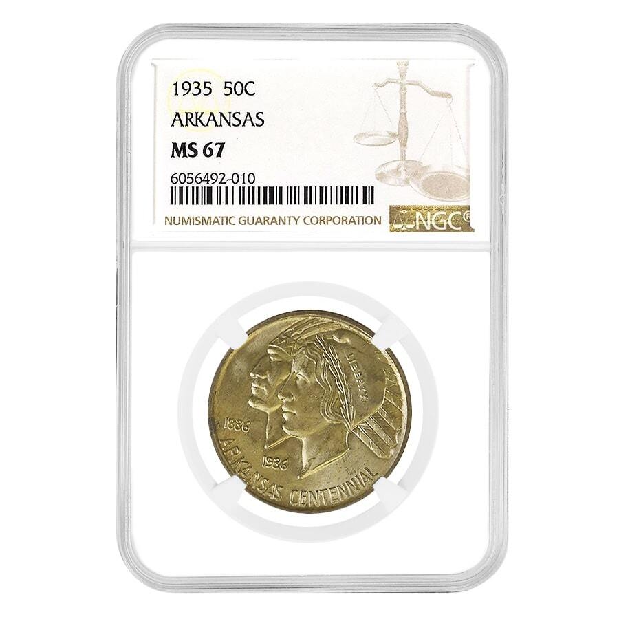 1935 Arkansas Half Dollar 90% Silver Commem NGC MS 67
