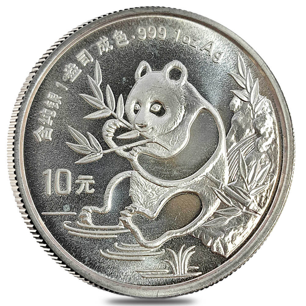 1991 1 oz Chinese Silver Panda 10 Yuan .999 Fine BU